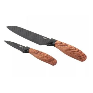 Imagem de Conjunto de facas 2 pecas em aco inox preto oster gunderson - preto ea