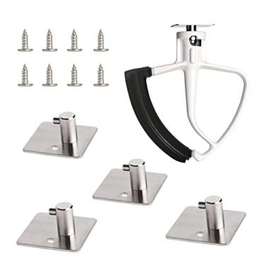 Imagem de KLOWOAH Suporte de fixação para batedeira compatível com acessórios KitchenAid, para batedor plano, batedor de borda flexível, chicote de arame, ganchos de massa, ganchos de aço inoxidável (pacote com