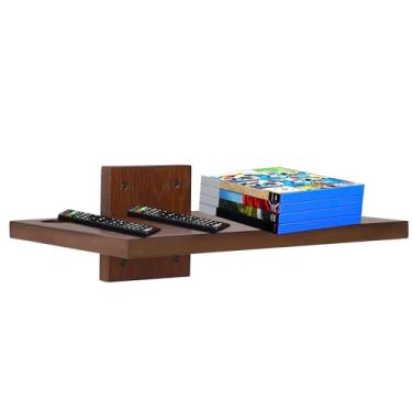 Imagem de NIUBEST Prateleira Flutuante de Madeira para Projetor de Parede, 1 Camada (Nogueira), Estilo Minimalista