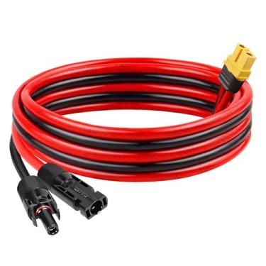 Imagem de MOOKEERF Cabo de extensão de carga solar para XT60 12AWG 1,8 m XT60, cabo solar, conector solar para XT60, cabo adaptador para painel solar para estação de energia portátil, pacote de bateria de