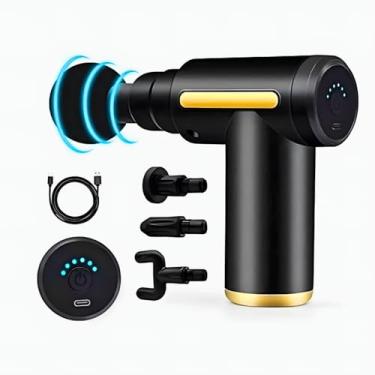 Imagem de Massageador Elétrico Corporal Miofascial Profissional com 6 Velocidades e 4 Ponteiras Silencioso Alívio Imediato Pistola de Massagem Elétrica Muscular, 4 Cabeças de Massagem, Recarregável USB