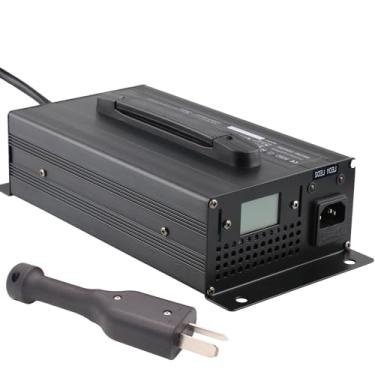 Imagem de Carregador de bateria de carrinho de golfe 36V 25AMP Carregador inteligente de bateria de chumbo-ácido para carrinhos de golfe de 1200W com plugue Big Crowfoot