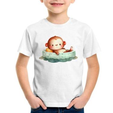Imagem de Camiseta Infantil Ursinho Bebê Na Piscina  - Foca na Moda, Branco, 8