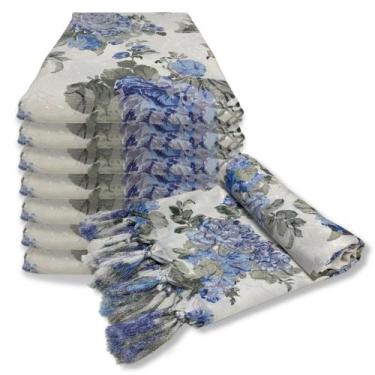 Imagem de Manta Xale de Sofá e Cama Decorativa Floral Estampada - MUMUDECOR, 100