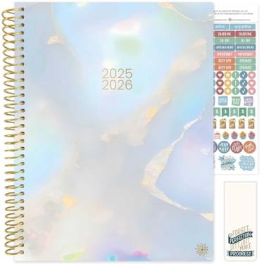 Imagem de bloom daily planners Agenda do ano acadêmico 2025-2026 (21,6 cm x 28 cm) (julho de 2025 a julho de 2026) - Organizador semanal e mensal com adesivos e abas - Opala iridescente