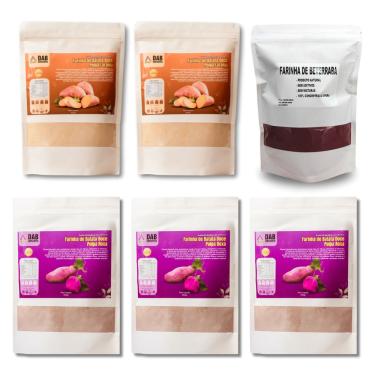 Imagem de Kit 6 Un Suplemento Farinha Batata Doce Polpa Laranja, Roxa e Beterraba Pó 2.750kg