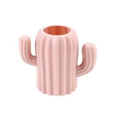 Imagem de Porta-Canetas Organizador de Mesa de Cacto Para Mesa, Organizador de Lápis, Escola, Escritório, Acessórios de Mesa Fofos (Rosa)