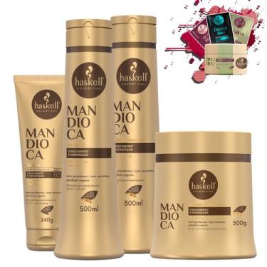 Imagem de Kit Haskell Mandioca Sh Cond Masc 500g + Leave-in