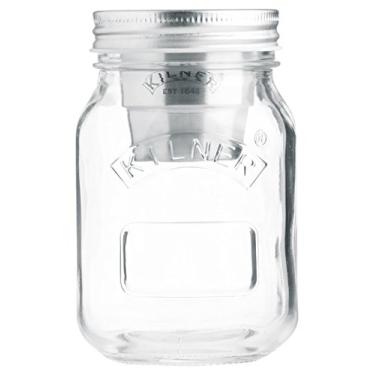 Imagem de Kilner Conjunto de frascos de vidro Snack On The Go de aço inoxidável mantém os ingredientes secos separados de alimentos molhados, 40 ml