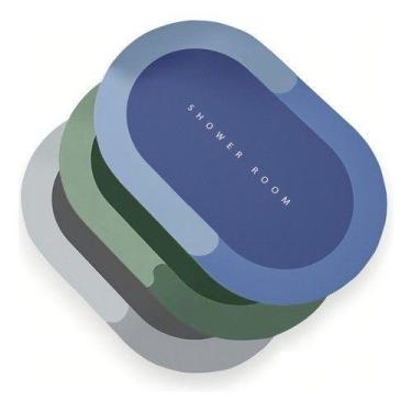 Imagem de KIt Tapete Mágico Ultra Absorvente P Banheiro Antiaderente Liso Cor Co