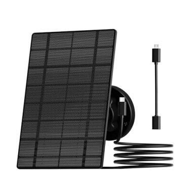 Imagem de ZUMIMALL Painel Solar para Câmera Externa Sem Fio, X2 / X1 / F5, Painel Solar À Prova D'Água Ip66 com Cabo de Carga Tipo C de 10 Pés, Fonte de Alimentação para Câmera de Segurança (Porta Tipo C)