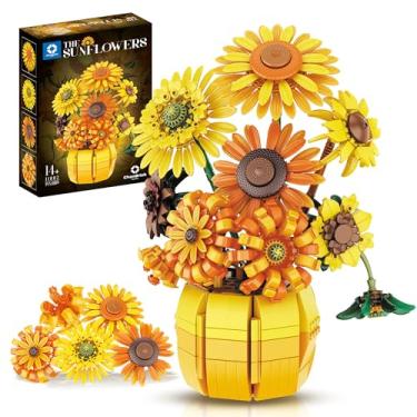 Imagem de chanbrick Sunflower Building Set Flowers with Vase Van Gogh Botanical Collection for Adult -1009pcs Compatible with Lego