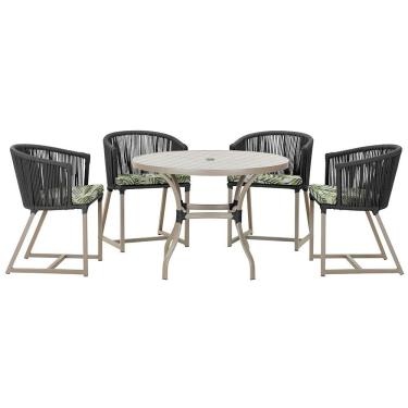 Imagem de Mesa Com 4 Cadeiras E Noronha Estofado 5 Trama Original Preto