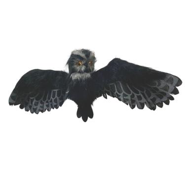 Imagem de Coruja Negra Decorativa Com Som E Movimento