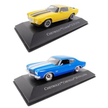 Imagem de OPO 10 - Set of 2 1/43 Miniature Cars Compatible with Chevrolet Camaro 1970 + Chevelle SS 454 1970 - ACL02