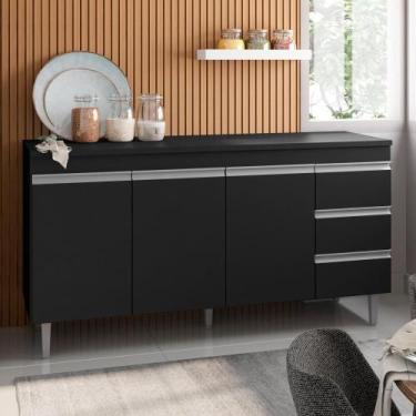 Imagem de Bancada Tamires 1,6 Preto sem Tampo - CASA H