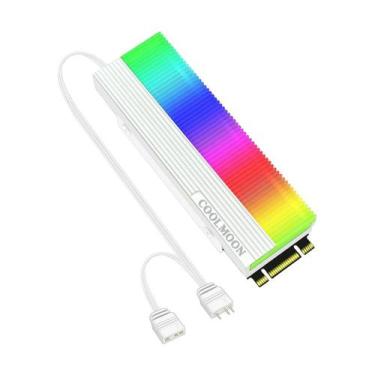 Imagem de Dissipador de calor ssd nvme m.2 branco led argb 5v 3 pinos - Coolmoon