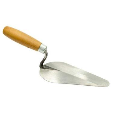 Imagem de Colher de Pedreiro 10'' Aço SAE 1070 Cabo Madeira - Formato Oval - Dto