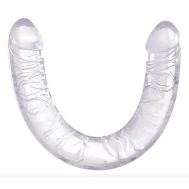 Imagem de Dildo Duplo Realístico para Casal, 34 cm, Transparente