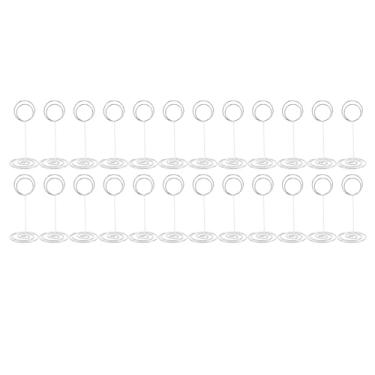 Imagem de Generic Titular do Cartão de Nome da Mesa, Aplicação Multifuncional de Aço Inoxidável Aplicativo de Aplicação Resistente Titular do Cartão 24pcs Big Base para Casa (Prata)