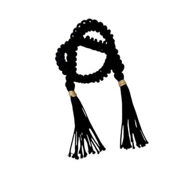 Imagem de Colar Decorativo Laço de Algodão Ornamento para Mesa Preto - OR com Am