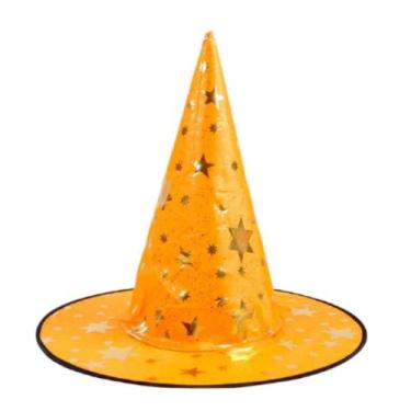 Imagem de Chapéu Bruxa Infantil e Adulta Com Estrelinhas Douradas - Fantasias Ca