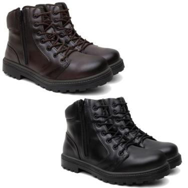 Imagem de Kit 2 Bota Coturno Masculino Casual confort + Cinto Carteira - Giolo, 