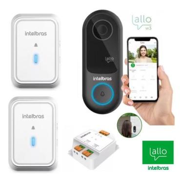 Imagem de Kit Videoporteiro WiFi Intelbras IVW 3000 com 2 Campainhas e Relé Sem 