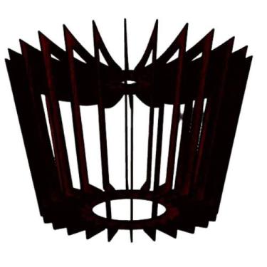 Imagem de Luminária Teto Tipo Pendente Coroa Mdf Completa - Preta - LENOBRE, Biv