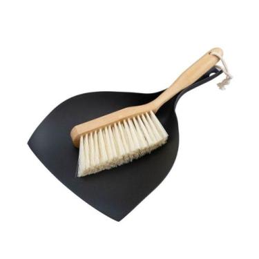 Imagem de Escova De Bambu Oikos Com Pá Preta Para Limpeza