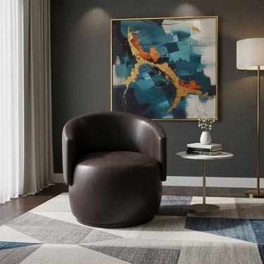 Imagem de Poltrona Decorativa Sala Estar Orgânica Beatriz Corino Marrom - Montanaris Decor