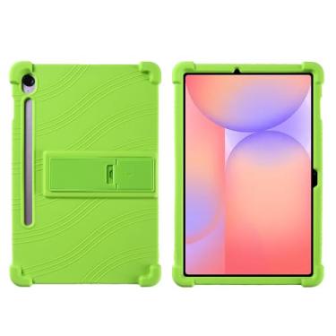 Imagem de QYiiD Capa para Galaxy Tab S10 FE 2025/ S9 FE 5G 2023 27.7 cm SM-X520 X526B X510 X516B, capa protetora de silicone leve para crianças, à prova de choque, verde