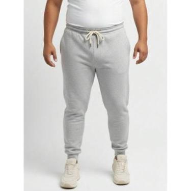 Imagem de Calça de Moletom Masculino Plus Size Jogger Tecido Flanelado com Bolso Cinza-Masculino