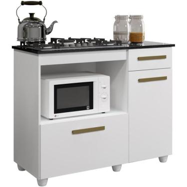 Imagem de Balcão Para Cooktop 5 Bocas Violeta Kaiki Móveis Branco