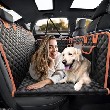 Imagem de XIAOMAIDAM Extensor de assento traseiro para cães, capa de assento de carro para banco traseiro com fundo rígido comporta rede de cachorro de 204 kg para carro, 100% à prova d'água para carro/SUV