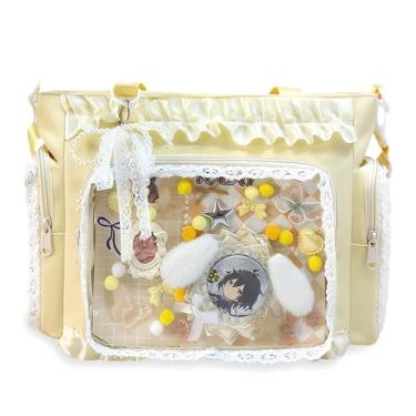 Imagem de Wuflyover Bolsa ITA – Bolsa transparente personalizável, estilo Y2K, perfeita para eventos e presentes, Amarelo, Medium