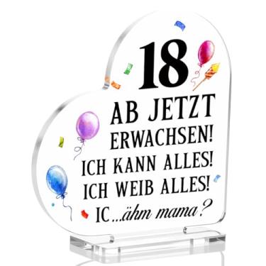 Imagem de Placa de coração engraçada presente para adolescentes de 18 anos, placa de mesa acrílica, presentes de lembrança de aniversário para filho e filha de 18 anos