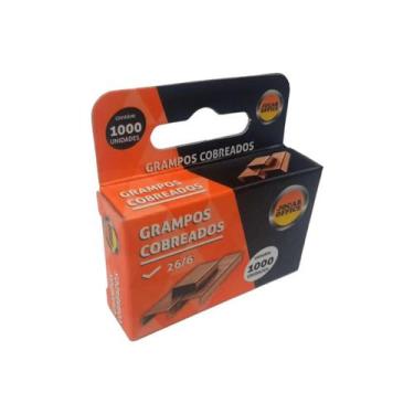 Imagem de Grampo Para Grampeador Cobreados 26/6 com 1000 unidades Jocar Office -