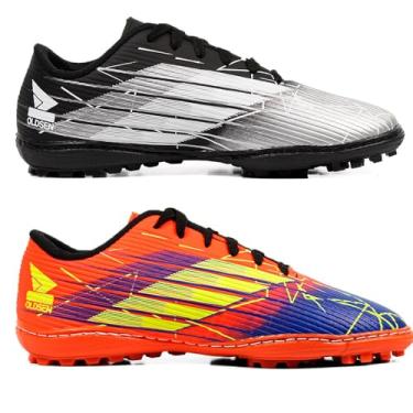 Imagem de Kit 2 Chuteira Masculina Society Campo Gramado Costurada Reforçada Confortável