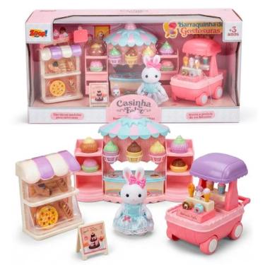 Imagem de Casinha Feliz Playset Barraquinha De Gostosuras Loja De Doces Com Bone