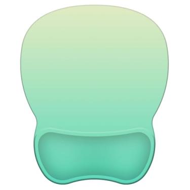 Imagem de Mouse pad com suporte, mouse pad ergonômico com descanso de pulso em gel, confortável com superfície de suporte de pulso macia e base de poliuretano antiderrapante para escritório em casa trabalhando