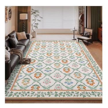 Imagem de HGTRH Tapetes de área para quarto, sala de estar, estilo boêmio, lavável, TPR antiderrapante, não grosso, pilha para sala de jantar, cozinha, escritório, K 1,5 x 2,8 m