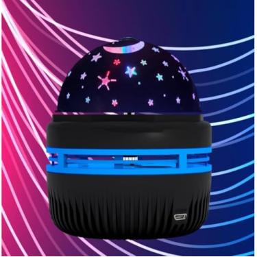 Imagem de Projetor Estrelas e Lua 360º LED | Mini Luminária Galaxy Infantil Abajur Noite Quarto Decoração visite nossa loja Leo Top Store