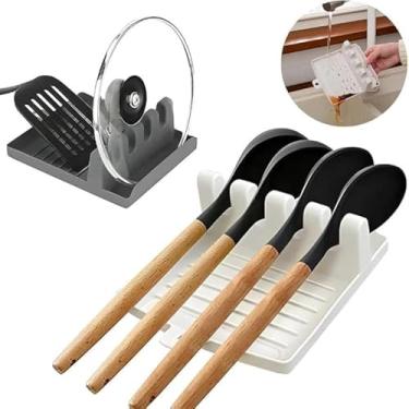 Imagem de Suporte para talheres elegante, resistente, mantem organizacao da pia, azul.