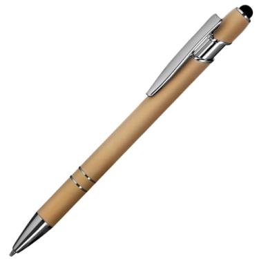 Imagem de Caneta Esferográfica Retrátil com Grip, Escrita Azul, Plástico, Kit com 1 e 2 Unidades (Dourado)