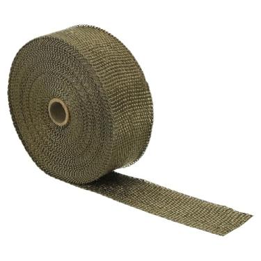 Imagem de HARFINGTON 5,5 cm x 15 m Revestimento térmico de titânio fibra vulcânica de rocha vulcânica para motocicleta fita de proteção térmica para tubulação de carro, caminhão, mangueira, fiação elétrica, tom