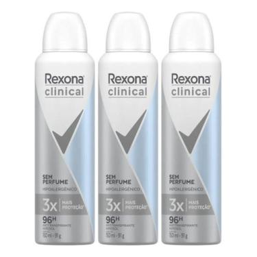 Imagem de Kit C/3 Desodorante Rexona Aero Clinical S/perfume 96h 150ml