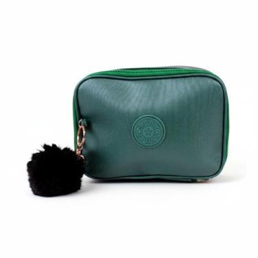 Imagem de Estojo Escolar Metalizado Box 100 Pens Chaveiro Com Divisórias Bolsinh