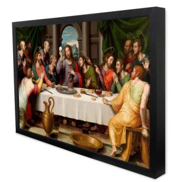 Imagem de Quadro Decorativo Santa Ceia em Moldura Caixa - TaColado, 80 x 120cm