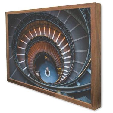 Imagem de Quadro Decorativo Arquitetura Escadas em Espiral em Moldura Caixa - Ta